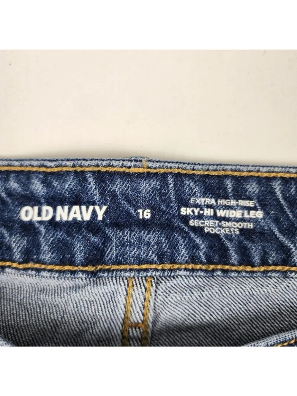 Old Navy Jeans Womens 16 Blue Sky Hi Wide Leg Denim (34x31) NWT